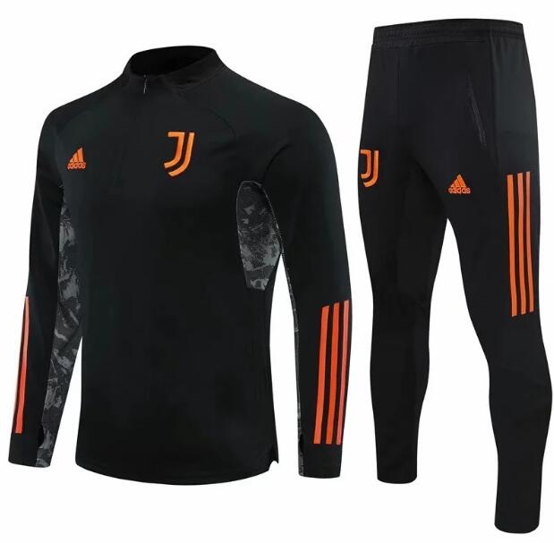 Juventus Black Orange Training Kits Sweatshirt with Pants 2020/21